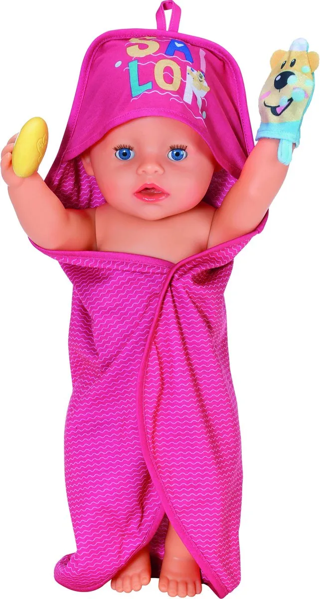 BABY born Bad Handdoek met capuchon-set - Poppenverzorgingsproduct speelgoed