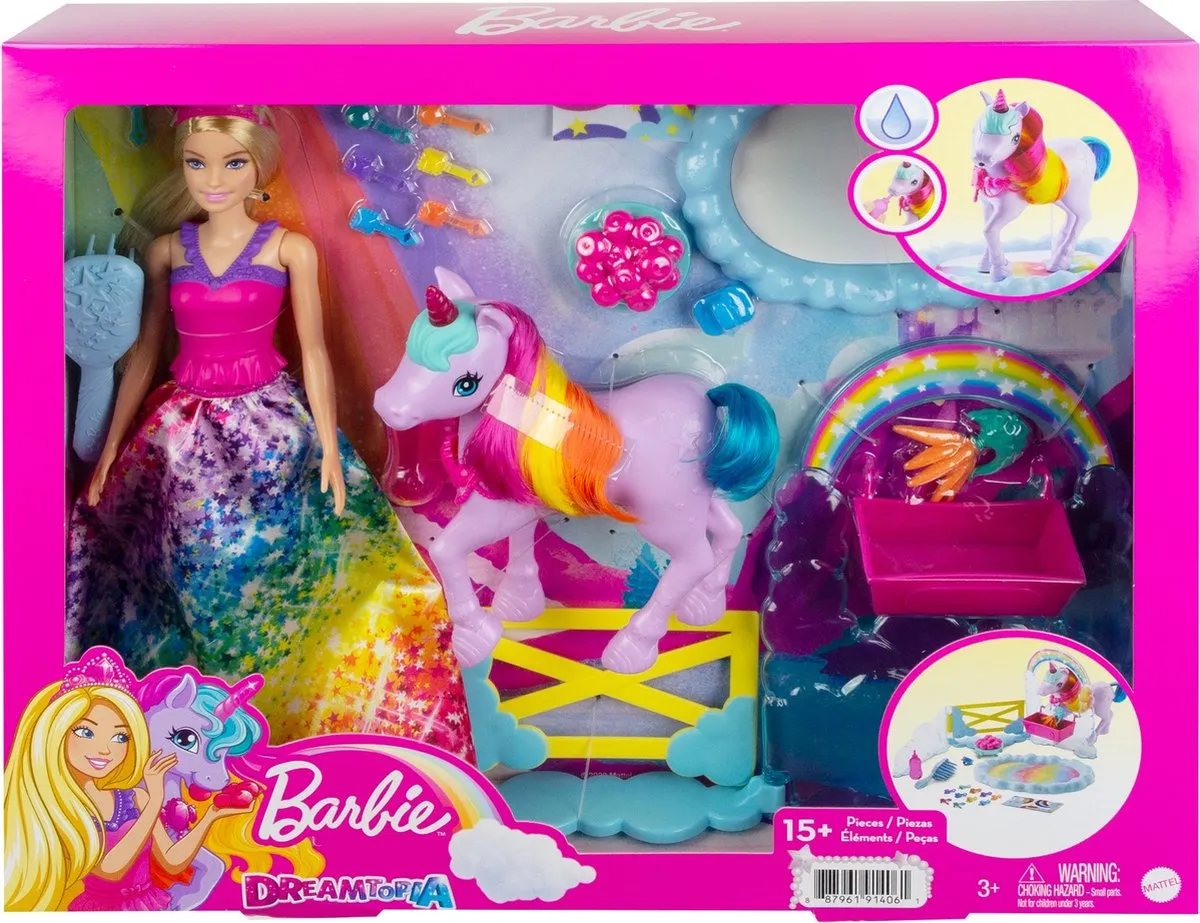 Barbie Dreamtopia Pop en Eenhoorn - Pop met Eenhoorn speelgoed