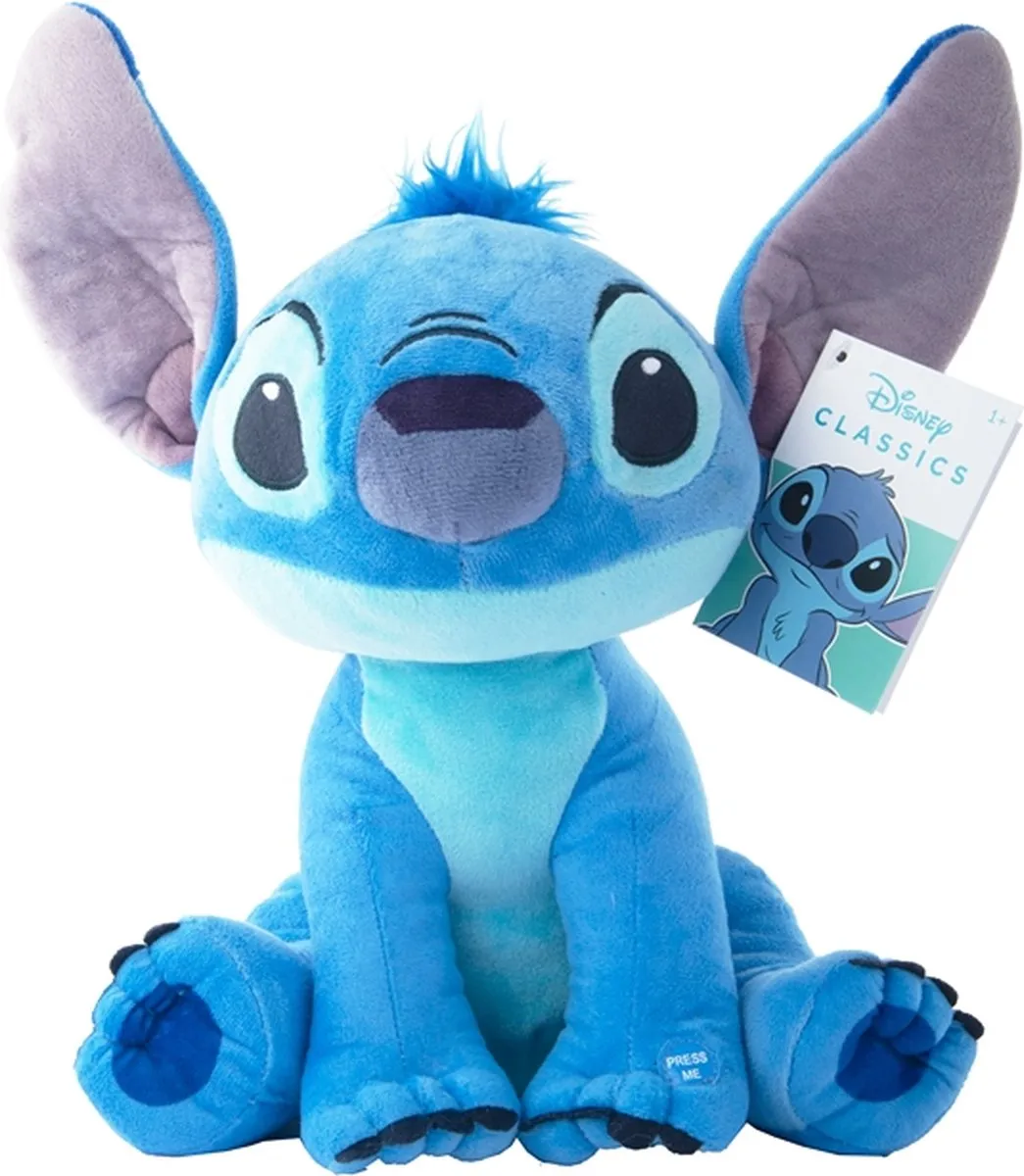 Disney - Stitch knuffel met geluid - 30 cm - Pluche - Lilo & Stitch knuffel - Disney Knuffel speelgoed