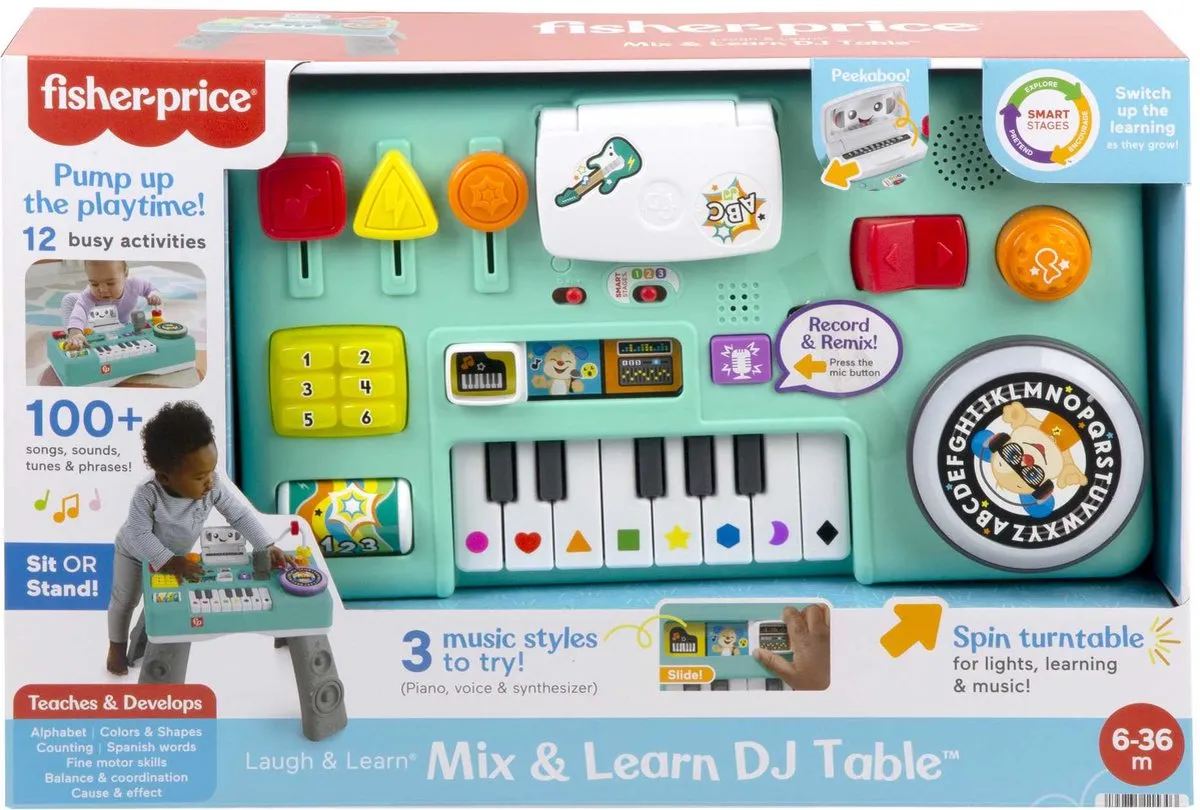 Fisher-Price Leerplezier Laugh & Learn Mix & Learn DJ Table speelgoed