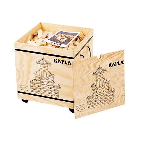 KAPLA - Kist met 1000 blanke plankjes van houten blokken