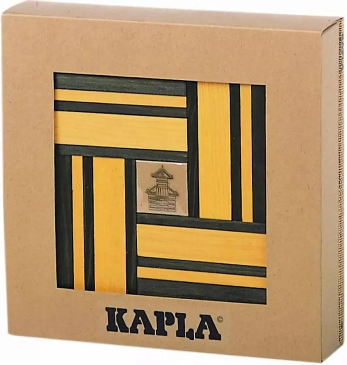 KAPLA Kleur + Voorbeeldboek - 40 Plankjes - Geel & Groen speelgoed