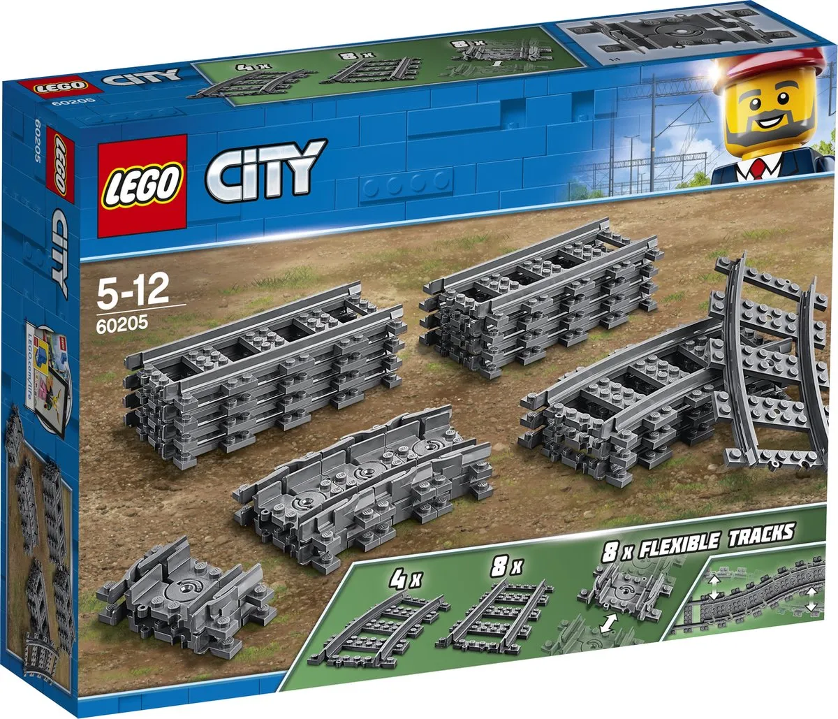 LEGO City Rechte en Gebogen Rails - 60205 speelgoed