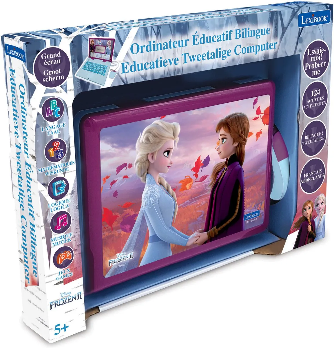 Lexibook Disney Frozen 2 - Educatieve tweetalige computer 124 activiteiten - JC598FZi10 - Frans/Nederlands speelgoed