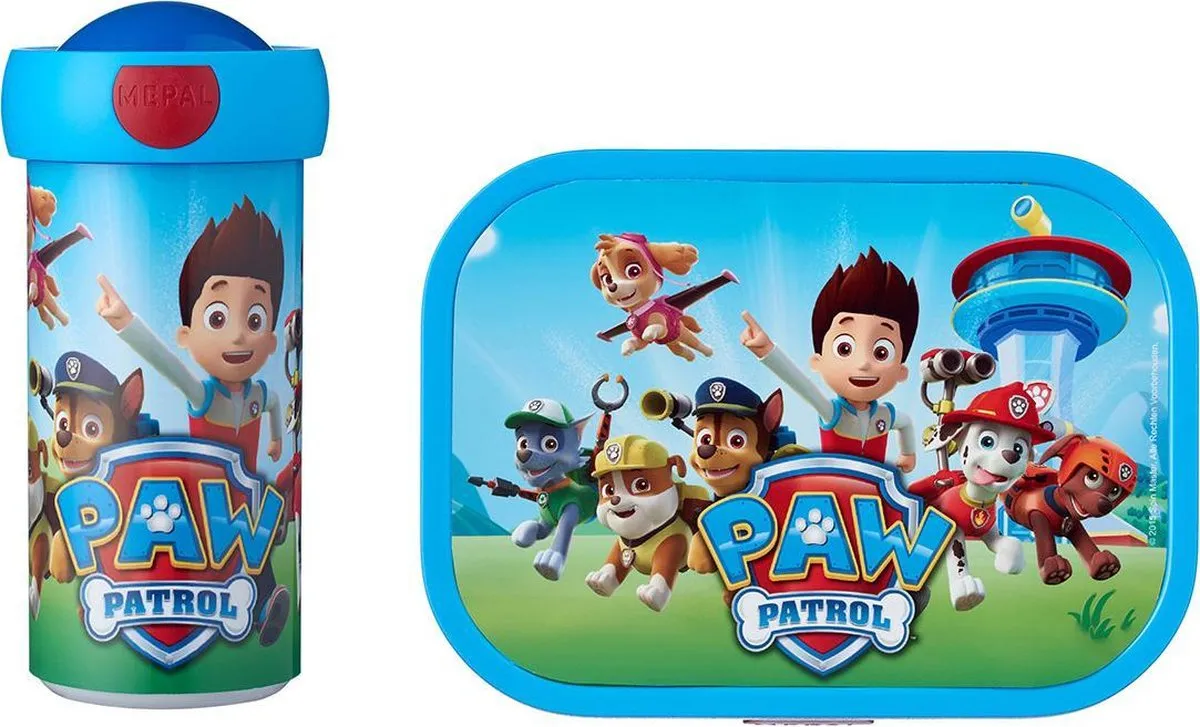 Mepal PAW Patrol - Broodtrommel met Schoolbeker - 1.05l - Lunchset – voor kinderen – bento box speelgoed