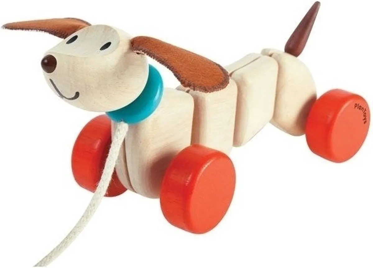 PlanToys Houten Speelgoed Gelukkige puppy speelgoed