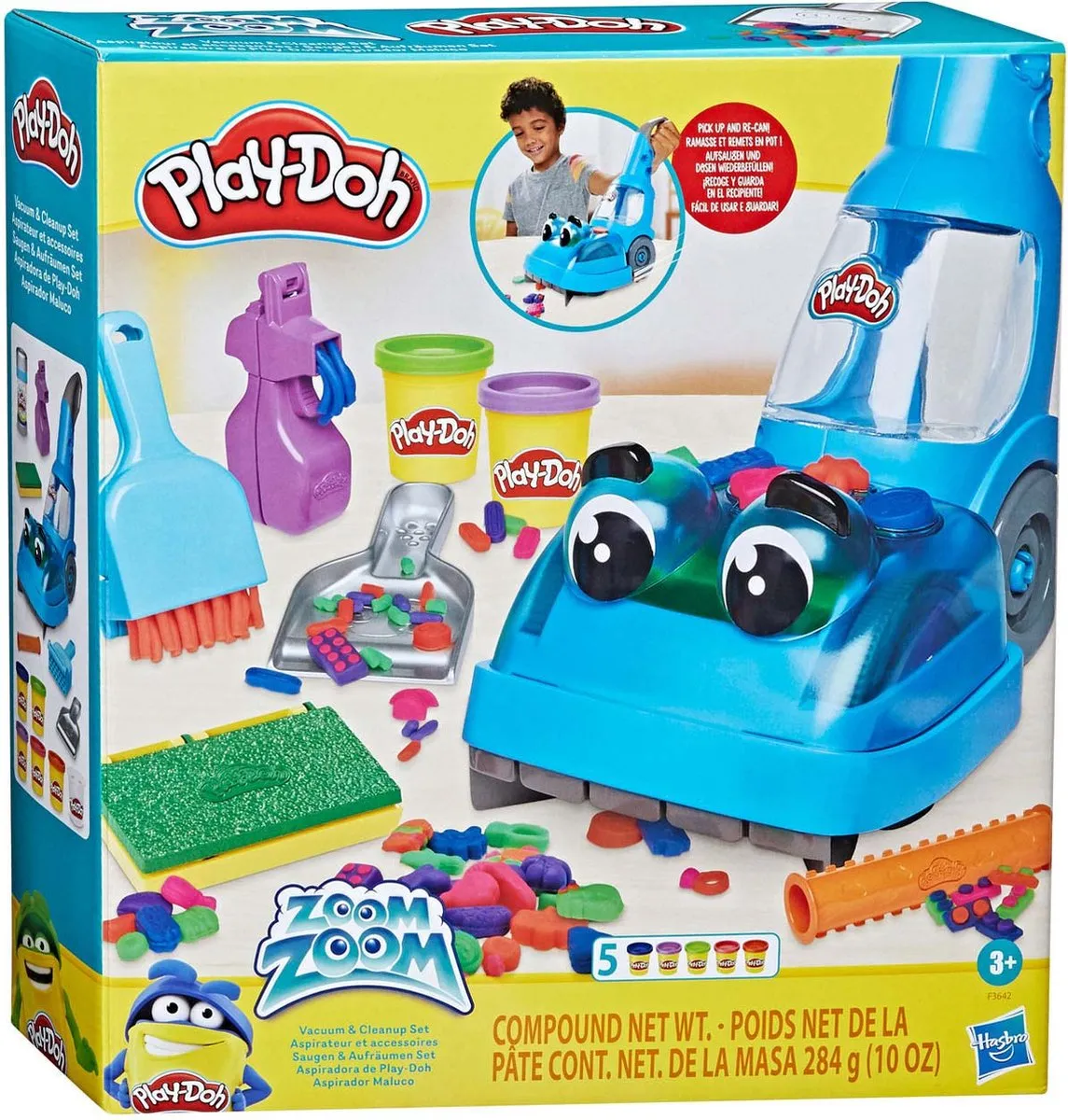 Play-Doh Zoom Zoom stofzuiger en opruimset speelgoed