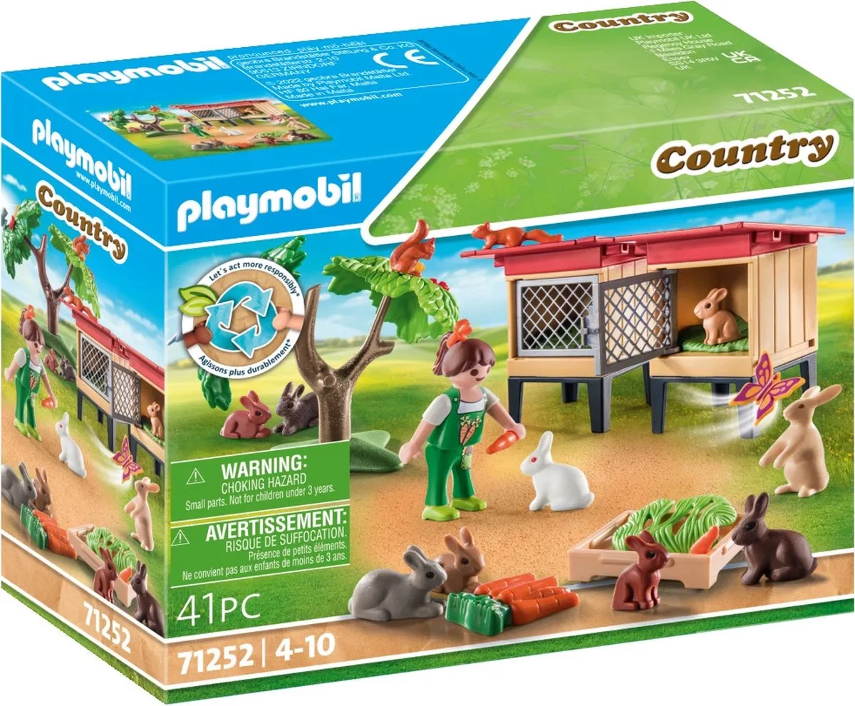 PLAYMOBIL Country Konijnenhok - 71252 speelgoed