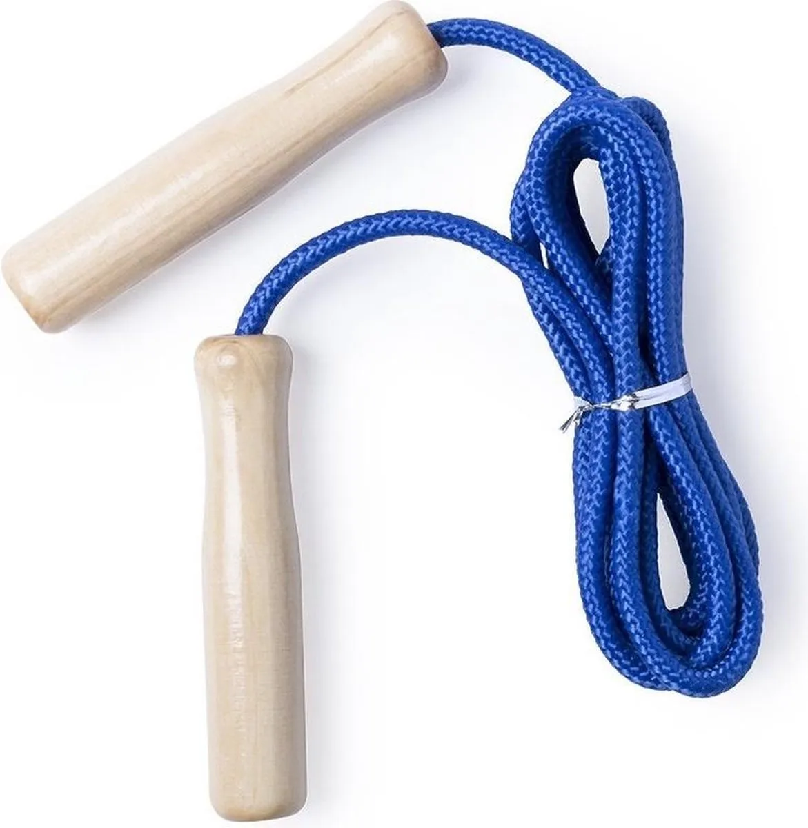 Springtouw blauw 240 cm met houten handvatten - Buitenspeelgoed - Sportief speelgoed voor jongens/meisjes/kinderen speelgoed