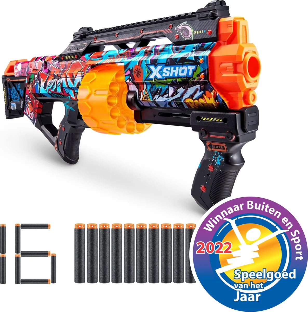 ZURU X-Shot Skins Last Stand Dart Blaster Graffiti - Speelgoedblaster - 16 Darts speelgoed