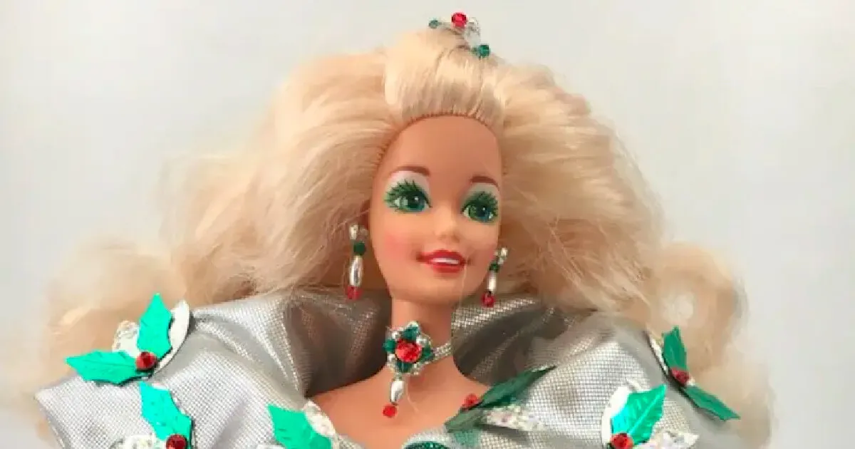 barbie 1995 groen zilver jurk 