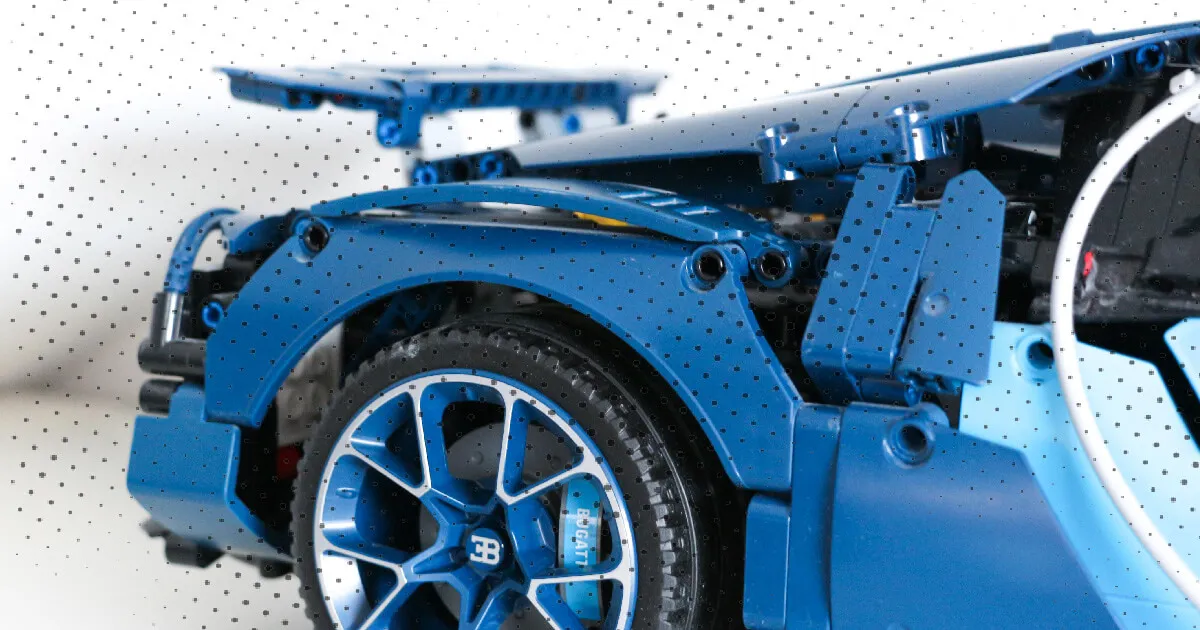 technisch lego blauwe auto 