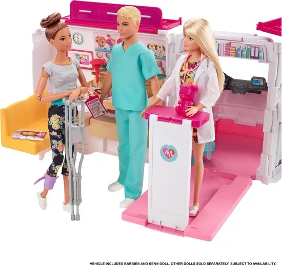 kleur verhaal Behoort Barbie Ambulance met Dokter & Verpleegkunde - Prijzen Vergelijken