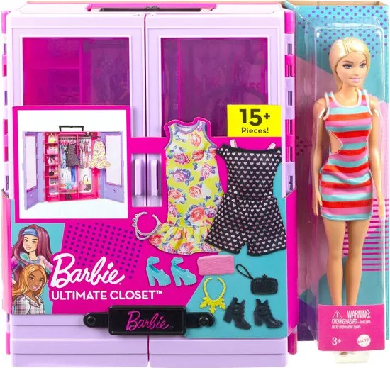 Pech Benodigdheden verloving Barbie Super Kledingkast - Barbiepop - Barbie kleertjes - Beste prijs!