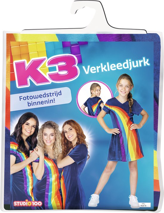 neus Rusland residentie K3 Verkleedkleding - Jurkje Regenboog Blauw Prijzen Vergelijken 3/5 jaar -  Maat 116