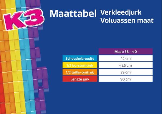 verliezen viering Kluisje K3 Jurkje Maat 38/40 | Prijzen Vergelijken | Regenboog Blauw