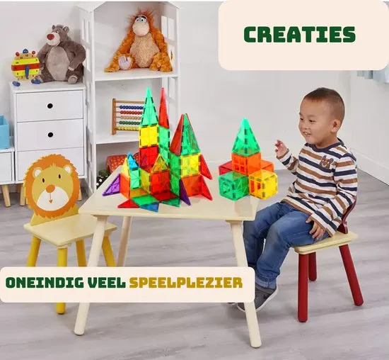 Magnetic Tiles - Prijzen vergelijken voor magnetisch constructiespeelgoed  met 60 tegels, geschikt voor kinderen van 3-12 jaar.