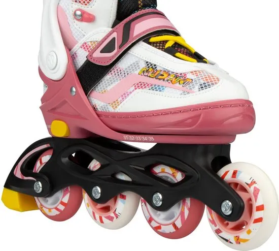 Numeriek niets Brengen Nijdam Inline Skates Verstelbaar - 33-37 - Fruity Fro-yo - Roze/Wit - Beste  prijs!