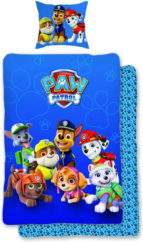 vergelijken PAW Patrol Dekbedovertrek Team - Eenpersoons 140 x 200 cm - Blauw