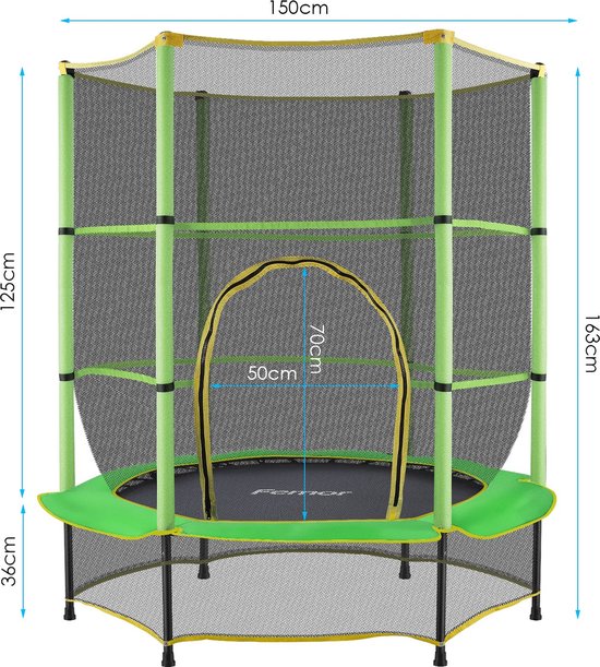 Verzadigen Surichinmoi porselein Mini Trampoline Polaza®️ - Vergelijk Prijzen | 150cm Diameter