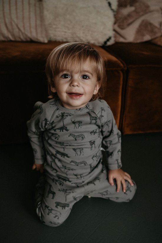 naam Post Roest Snoozebaby Organische Pyjama Safari Grey - maat 74/80 - Beste prijs!