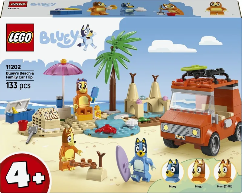 LEGO Bluey: Bluey's Autorit naar het Strand, Bouwset - 11202