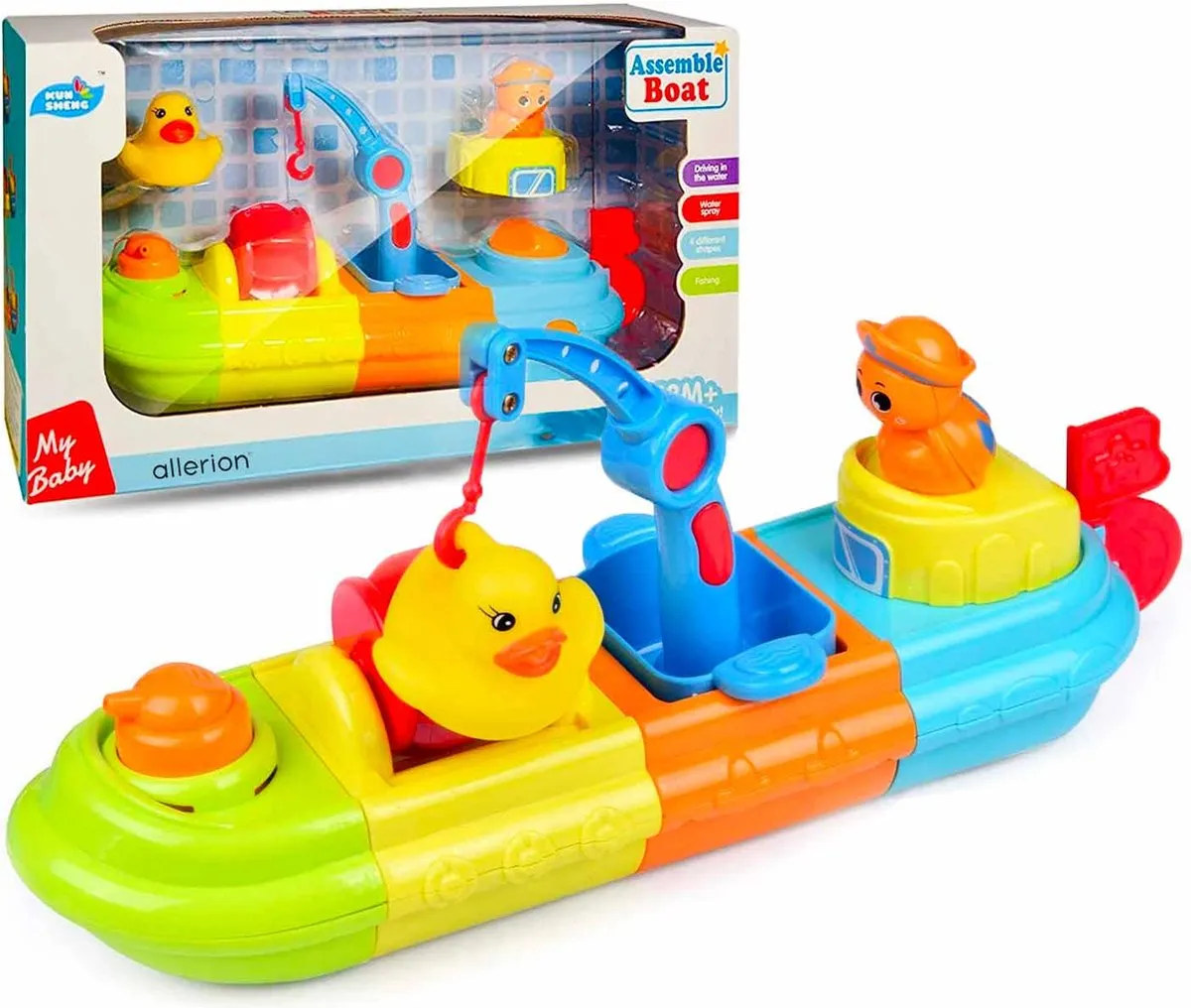 Allerion Bootjes Badspeelgoed – Vanaf 1 jaar – Opwindbare Bewegende Boot speelgoed