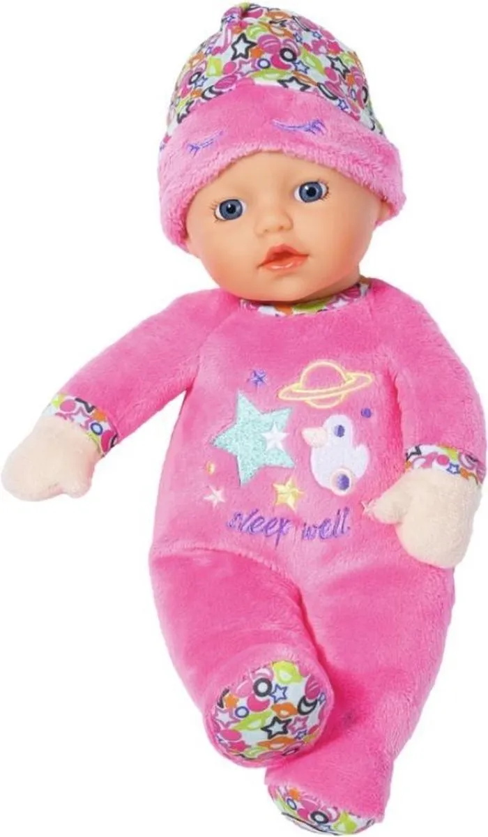 BABY born Sleepy for Babies Roze met opdruk - Babypop 30cm speelgoed