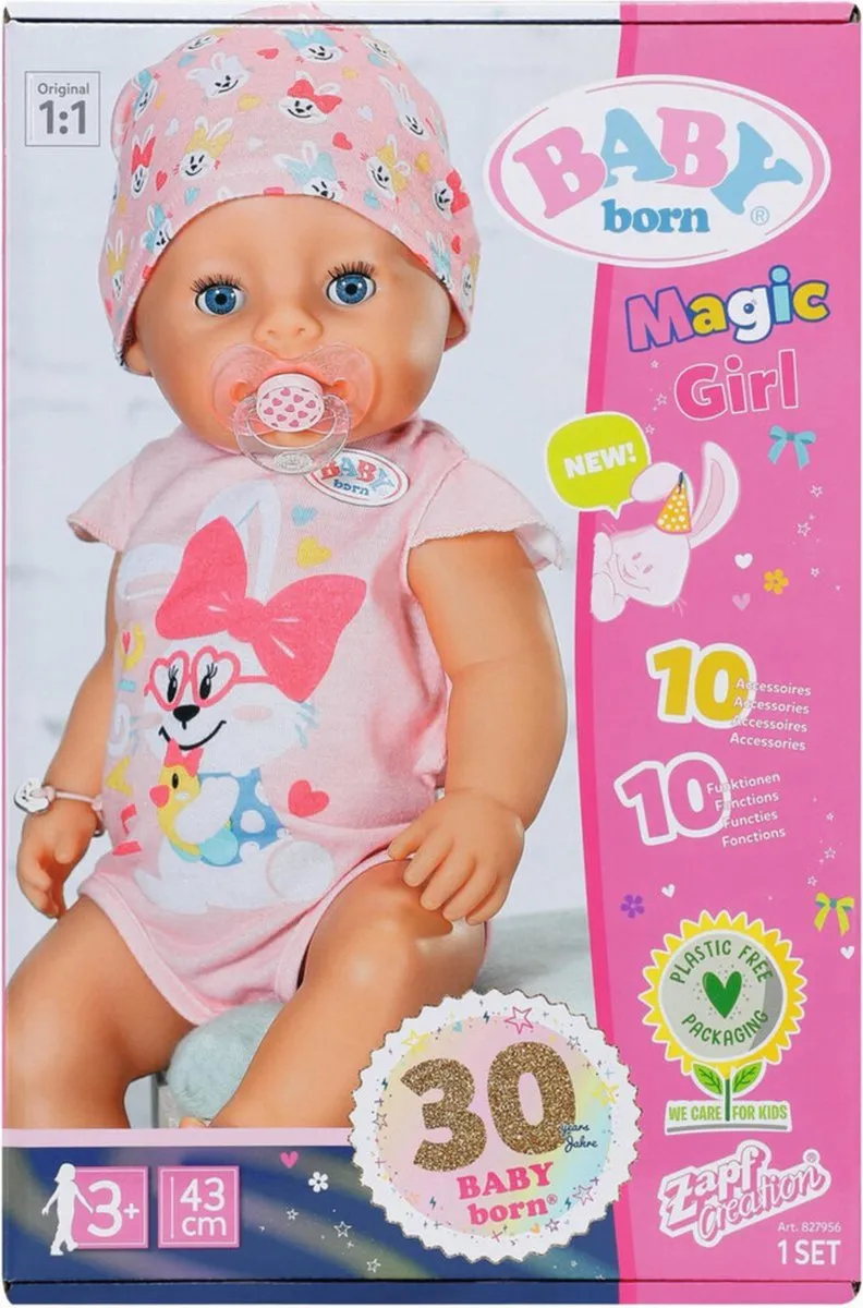 BABY born Soft Touch Magic Girl - Babypop 43 cm speelgoed