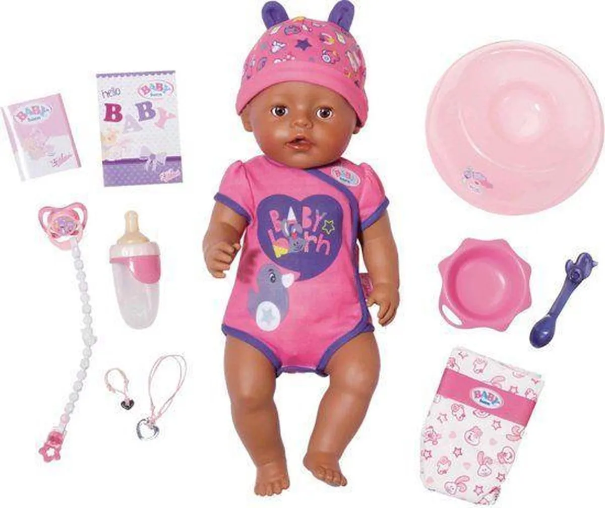 BABY born® Soft Touch Meisje Paars - Interactieve Babypop 43cm speelgoed
