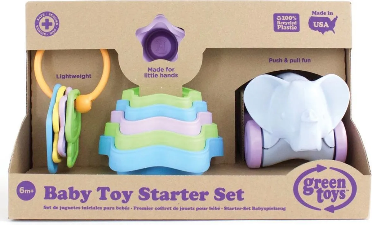 Baby cadeau - Sleutel rammelaar - Stapelaar - Trekolifant speelgoed