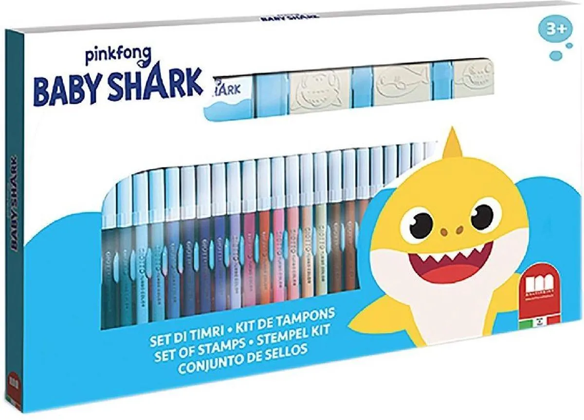Baby Shark Kleurset Met Stempels 40 Dlg. speelgoed