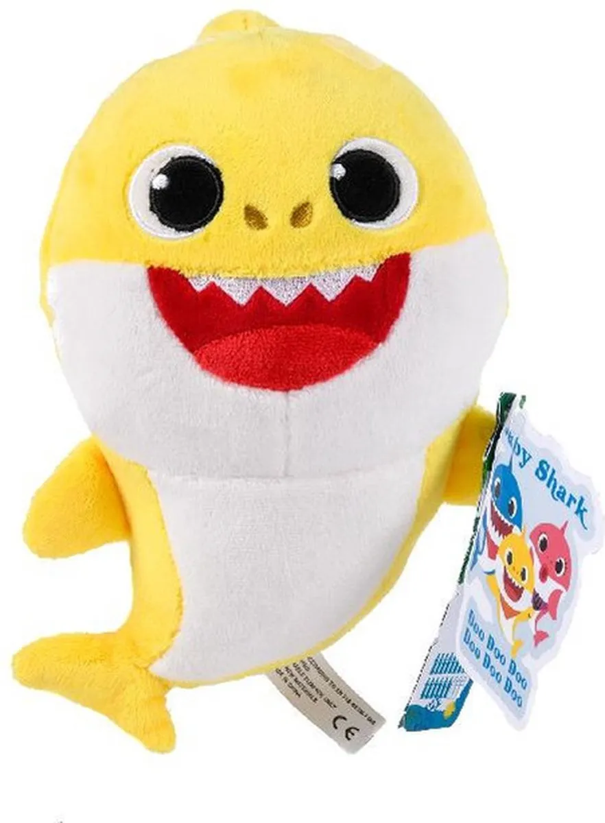 Baby Shark pluche knuffel geel karakter baby 20 cm - Kinder speelgoed dieren speelgoed