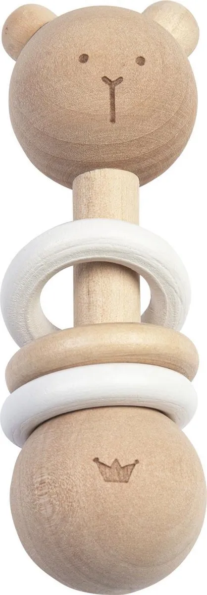 BamBam Eco-vriendelijk houten Rammelaar Beer - Baby cadeau speelgoed