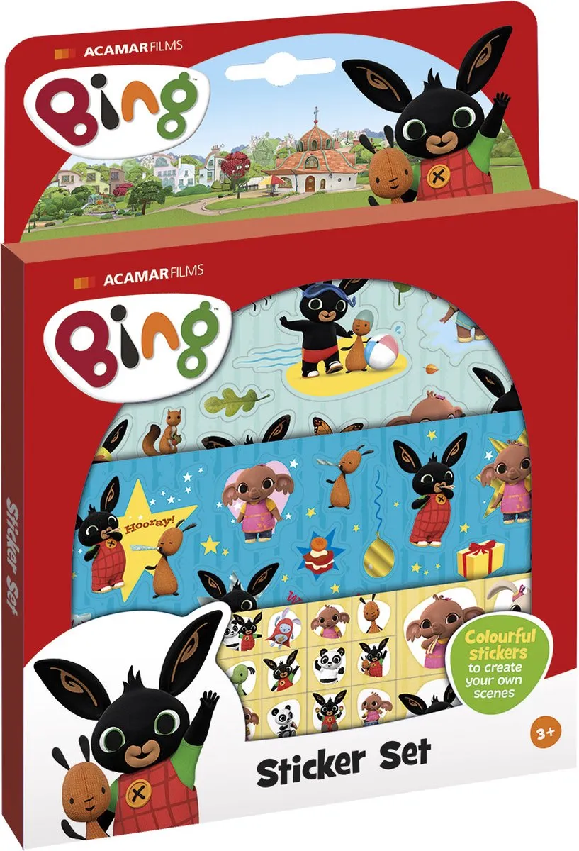 Bambolino Toys - Bing stickerset - 3 vellen en speelachtergrond - creatief speelgoed speelgoed