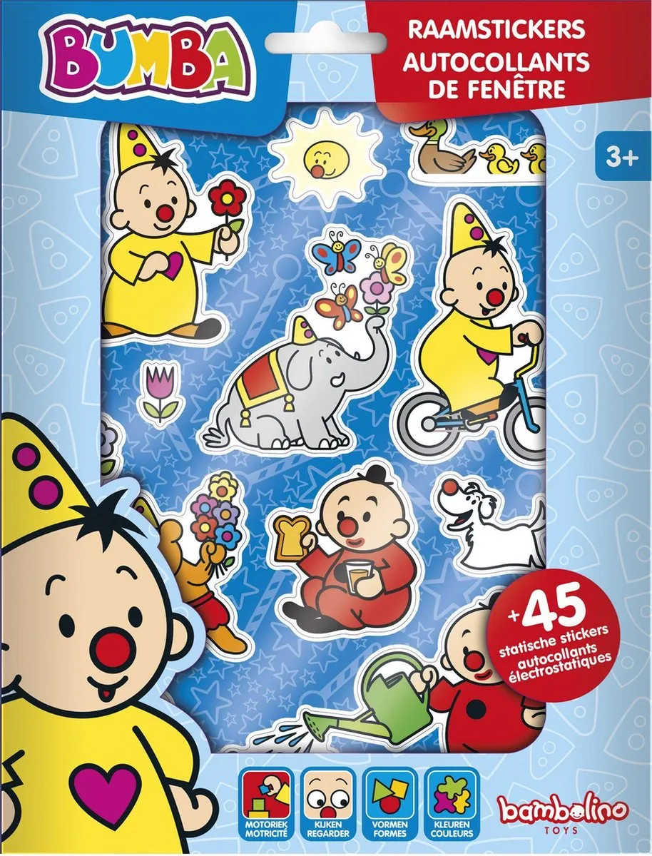 Bambolino Toys Bumba raamstickers - niet permanente verplaatsbare stickers - met speelachtergrond speelgoed