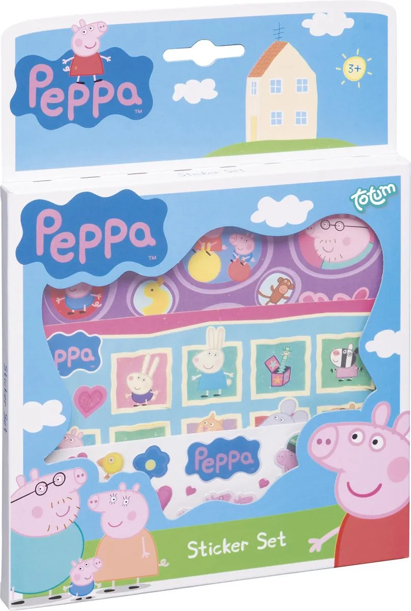 Bambolino Toys - Peppa Pig Stickerset - 3 vellen en speelachtergrond- schoencadeautje Sinterklaas speelgoed