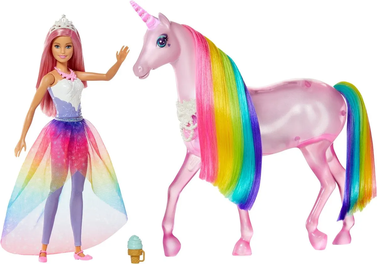 Barbie Dreamtopia Barbie Pop met Eenhoorn - Speelset speelgoed