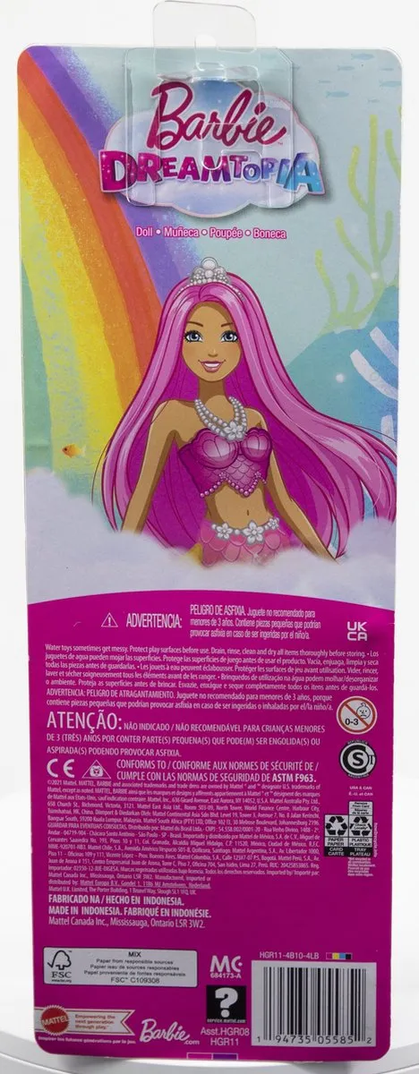 Barbie Dreamtopia Zeemeermin Roze en Geel - Pop speelgoed