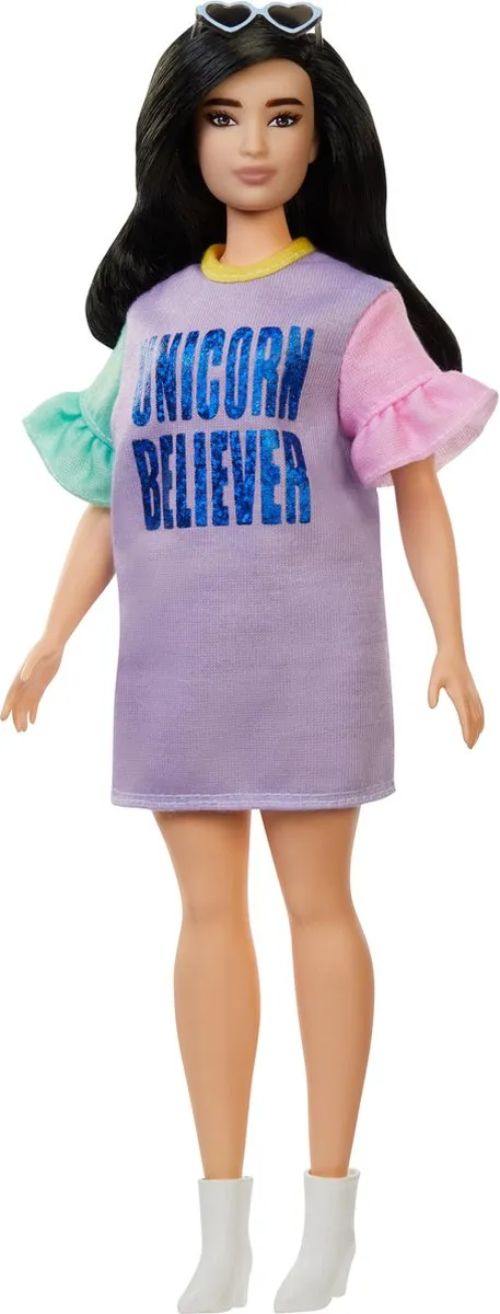 Barbie Fashionistas Curvy Met Lang Bruin Haar - Barbiepop speelgoed