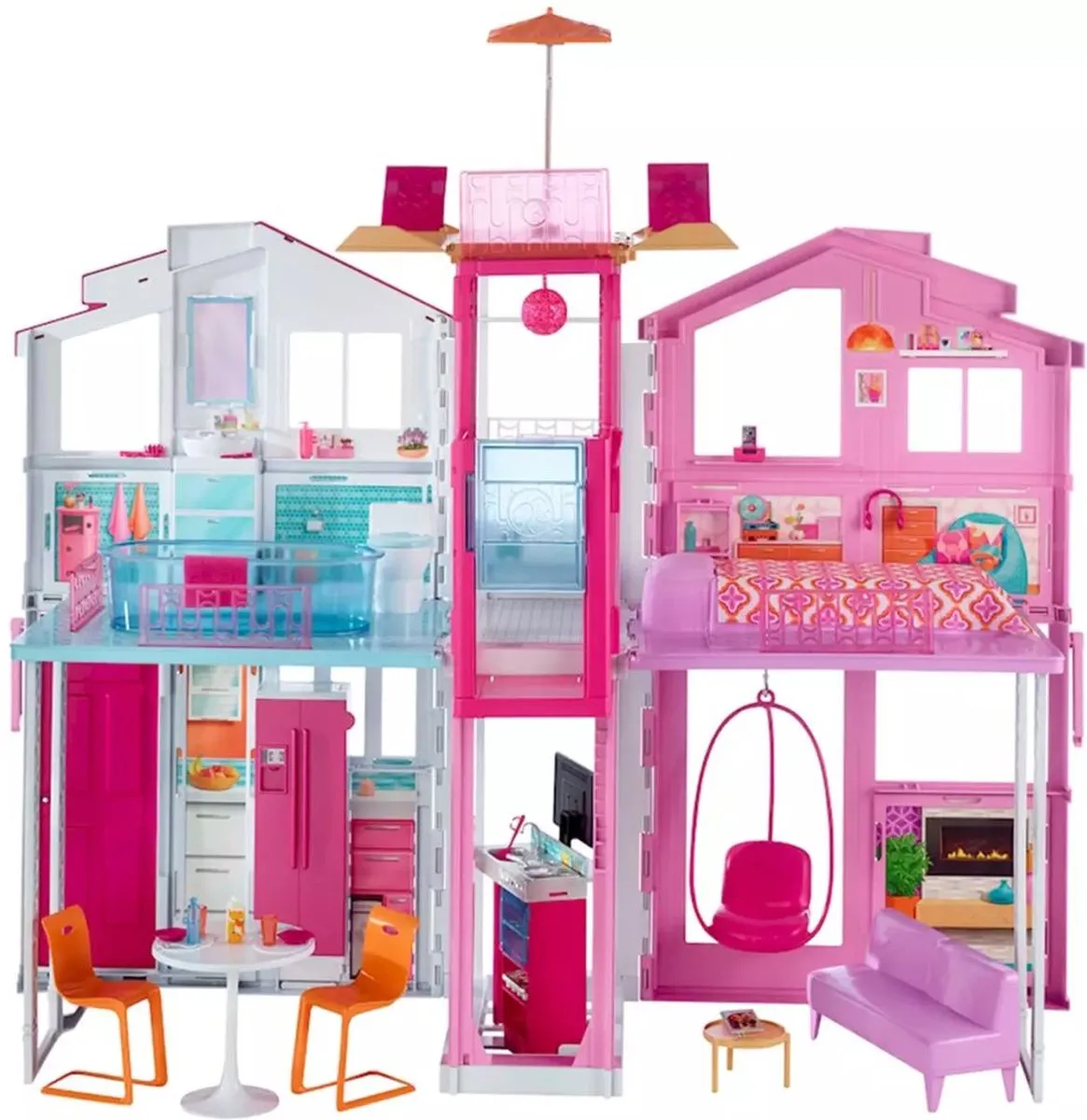 Barbie Malibu Huis Met 3 Verdiepingen - Barbiehuis speelgoed