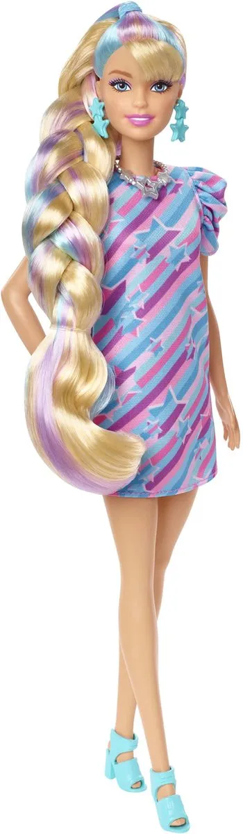 Barbie Totally Hair Doll - Blond, blauw, paars - Pop speelgoed