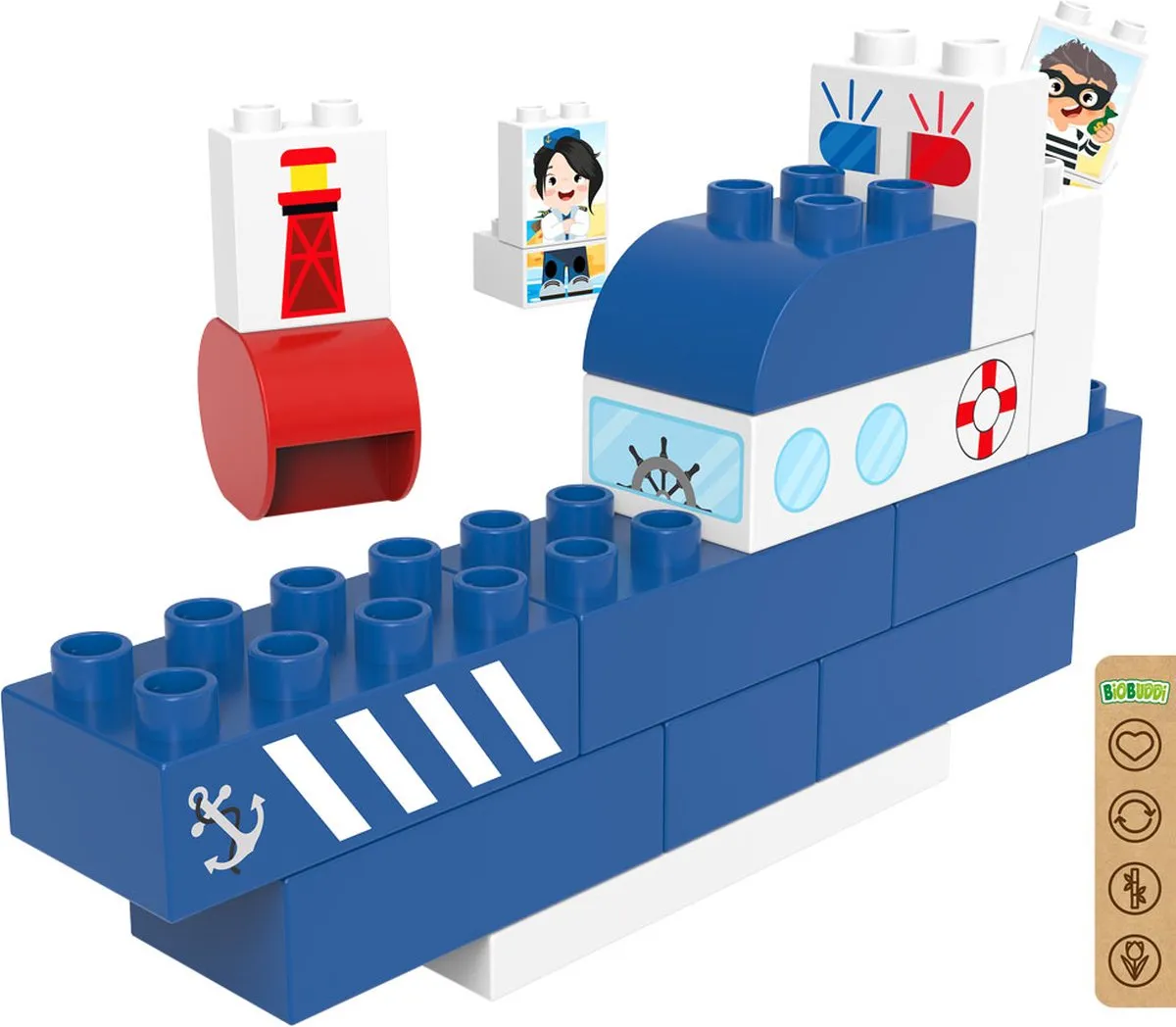BiOBUDDi Politie boot BB-0250 speelgoed