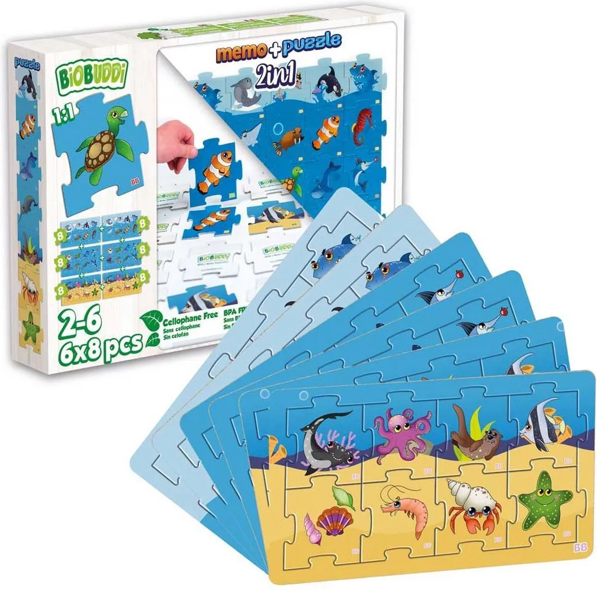Biobuddi Puzzels Geheugenspel Sealife BB-8004 speelgoed