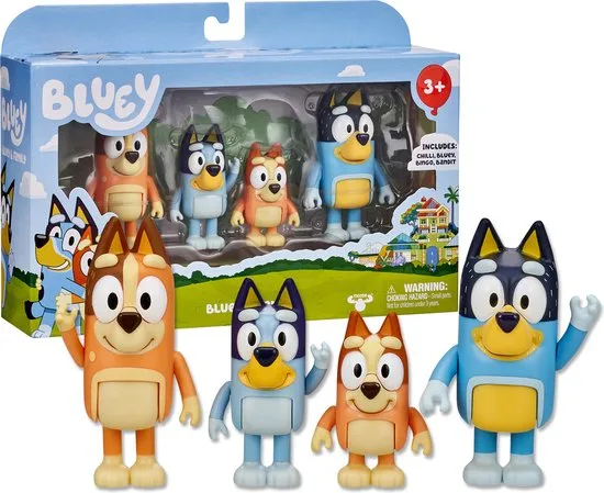 BLUEY Familie-figurenset - 4 stuks speelgoed