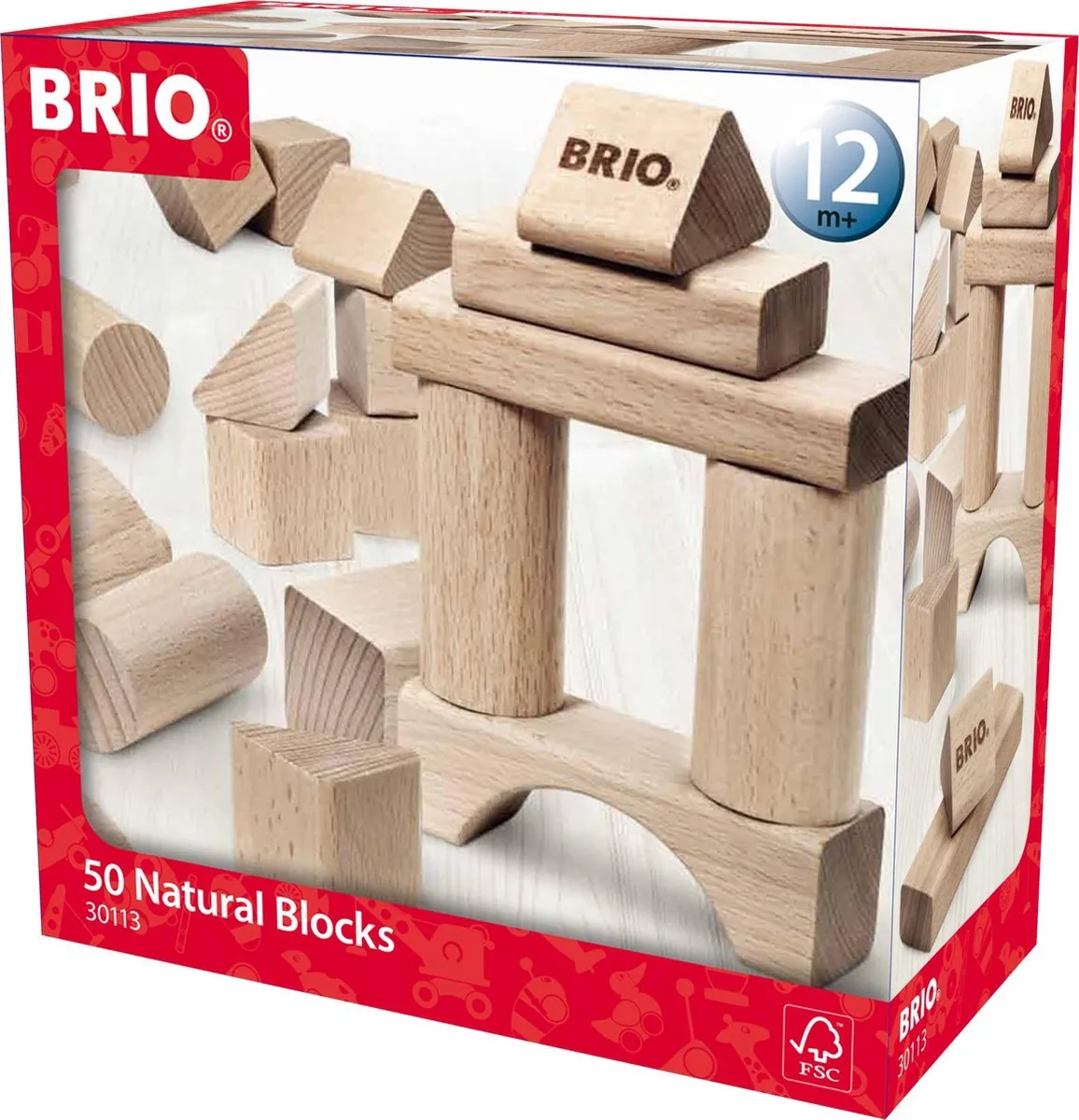 BRIO houten Blokken set naturel 50 stuks - 30113 speelgoed