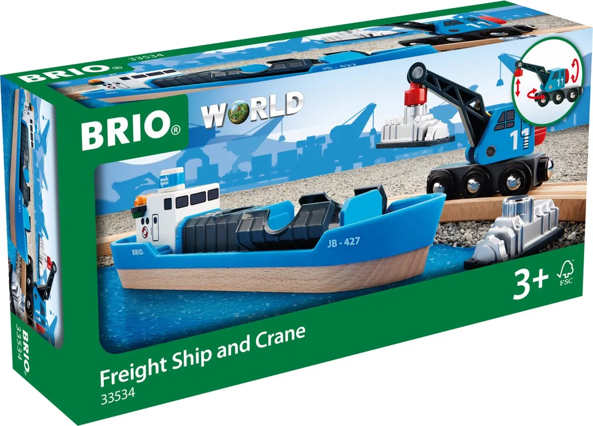BRIO Containerschip met kraanwagen - 33534 speelgoed