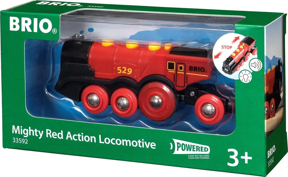 BRIO Rode locomotief op batterijen - 33592 speelgoed