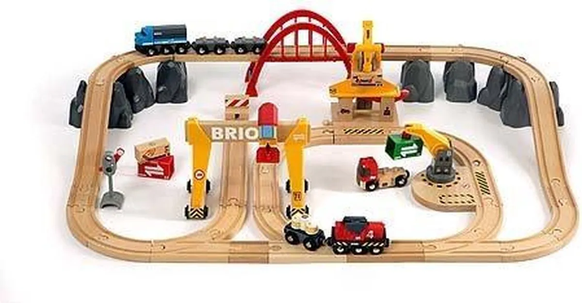 BRIO Treinset vrachtvervoer - Rails - Luxe vrachtset - 50 delig speelgoed