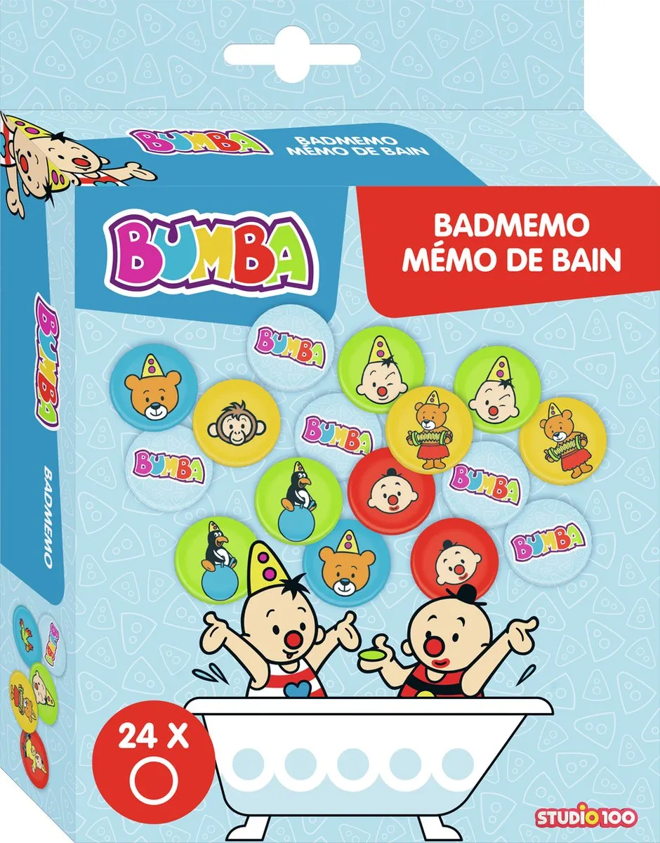 Bumba bad memo - 24 plaatjes - blijven drijven en kleven aan badrand speelgoed